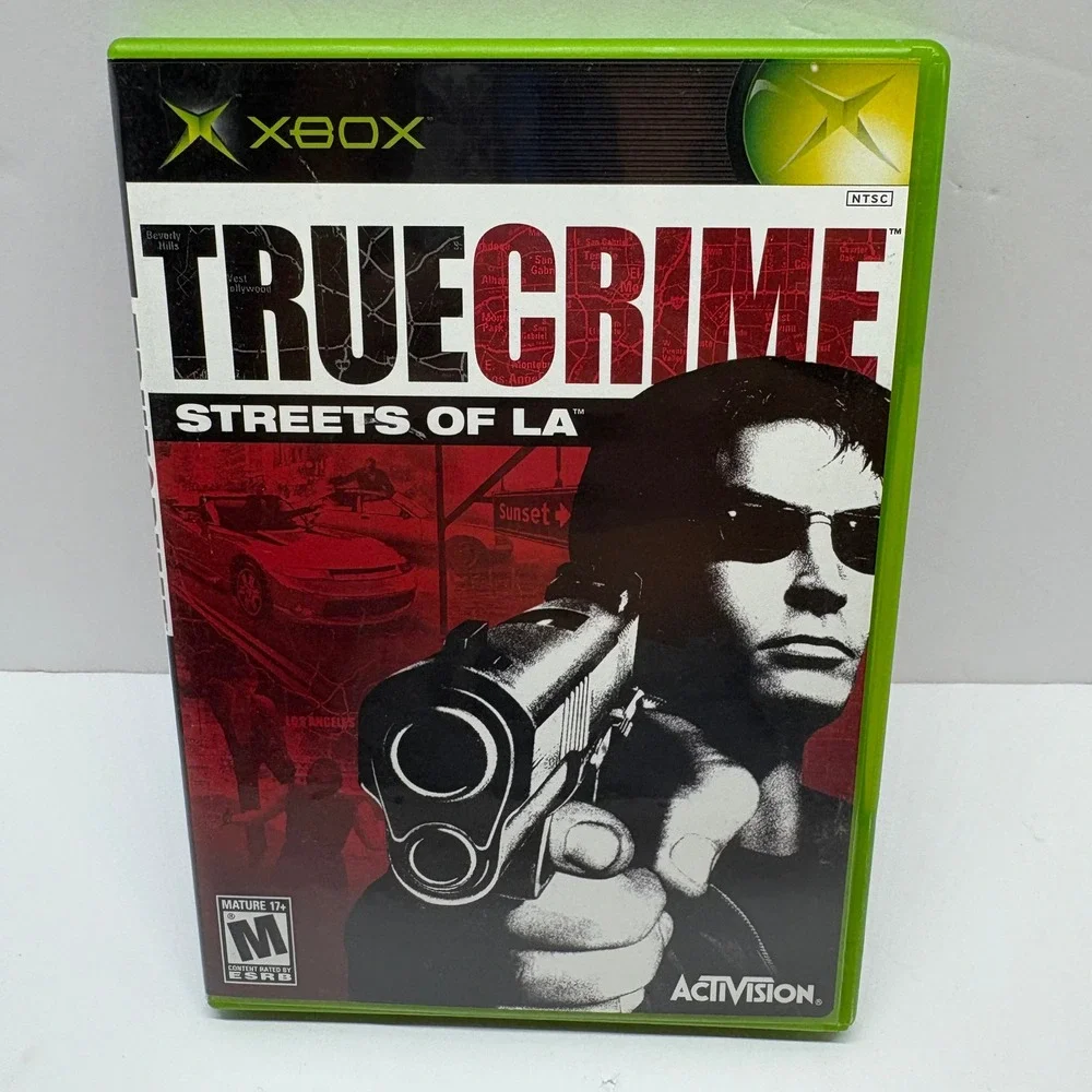 True Crime Streets of LA Video Game Original Xbox NTSC Black Red Activision